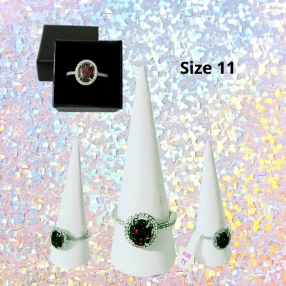 BP Original Collection Lab Created Black Fire Opal Ring (Size 11) - Picture 1 of 7